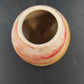 Nemadji Pottery Mini Beehive Vase Orange Red Pink Marbled Clay Swirl 3" Vintage