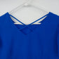 Talbots Petites Blue Chiffon Blouse Flutter Sleeve V Neck Women's MP Polyester