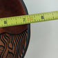 Zimbabwe Hand Carved Olive Wood Bowl 7" African Batik Animal Print Varnished Vtg
