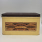 Slice O' Life Bread Empty Box Metal Tin Brown Lid Wheat Design 14" USA Vintage