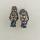 Black Hills Gold Mystic Topaz 12K Leaf Vine Sterling Silver Post Earrings