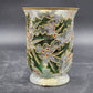 Celebrations Holly Tealight Candle Holder Clear 6" Hand Painted Hurricane Style