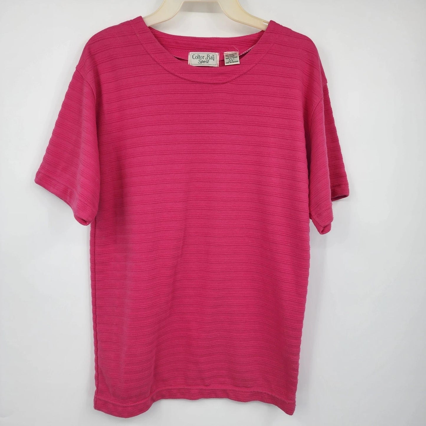Colter Bay Sport Shirt Women Small Pink Short Sleeve Poly Cotton Casual Top