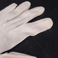 Women's White Formal Dress Gloves Eyelet Scalloped Cuffs Tea Length Vintage