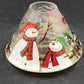 Yankee Candle Large Jar Shade Clear Crackle Glass Snowmen Cardinal Gold Trim