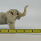 Trunk Up Lucky Elephant Figurine Crushed Oyster Shell Sculpture 5.5" Gray