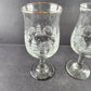 2 Arby's Stemmed Wine Glasses Winter Wonderland Tree Libby's Vintage 3" d x 7" h