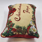 Christmas Joys Throw Pillow Red Back Holly Berries Holiday Decor 18" x 11"