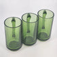 Finlandia Avocado Green Glass Mugs Set of 3 Anchor Hocking D Handles 12 oz 5.5"h