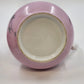Pink Porcelain Creamer Pitcher Birds Nest Blue Flowers Gold Trim 6" Vintage