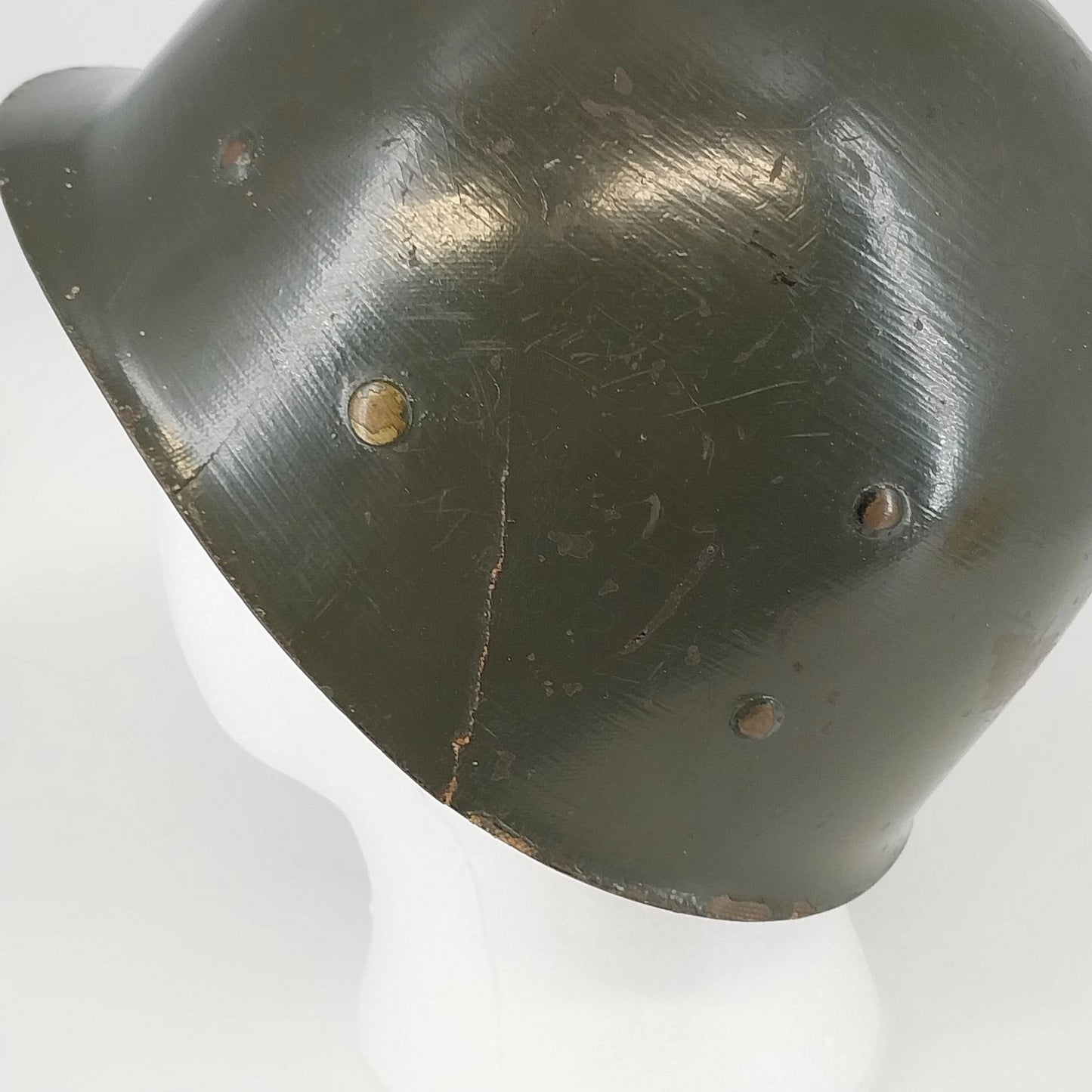 Korean War M1 Combat Helmet Fiberglass Liner Capac 51-53 Vtg Crack Ear Military