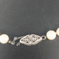 Faux Pearl Necklace Cream Beaded Strand Fishhook Clasp Classic Jewelry Vintage