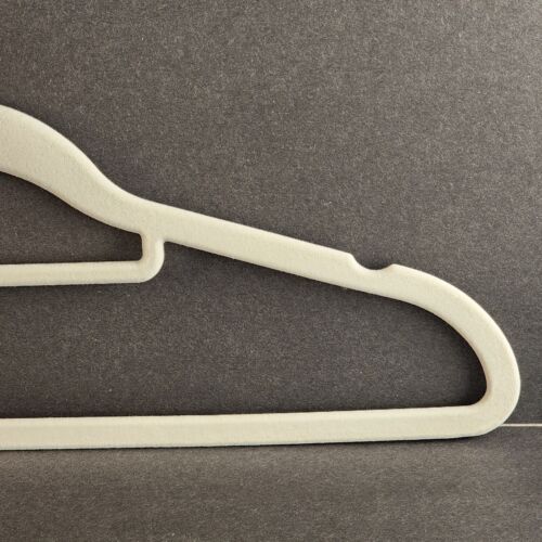 JohneyRulu 20 Pack Of White Velvet/Felt Hangers For Clothing Vintage NOS