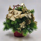 Floral Arrangement Christmas Basket Greenery Holly Red Basket 10" Gold Bow