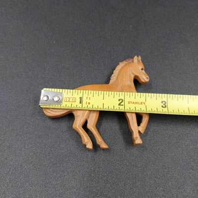 Solid Matte Brown Plastic Horse Brooch Pin Animal Motif Accessories 2.5" x 2.5"