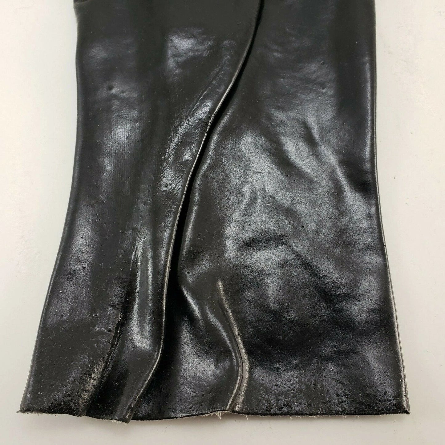 12 PVC Chemical Resistant Gloves Black 12" Gauntlet Lg Cotton Lined Smooth Grip