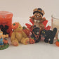 10 Piece Halloween Miniature Figures w 2 Candles Plus Bears Mice Cats Scarecrow