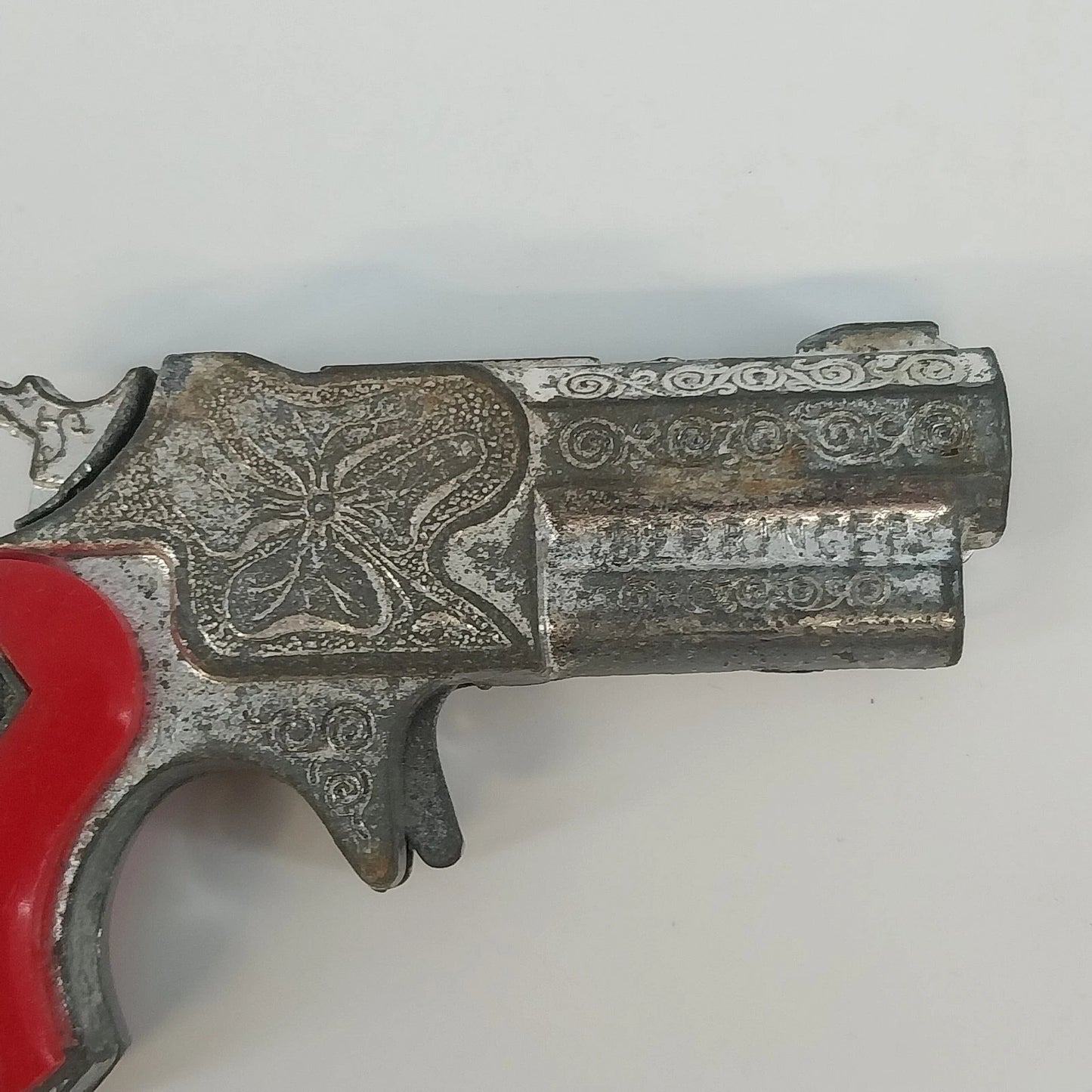 Hubley Derringer Cap Gun Replica Red Grips Die Cast Toy Pistol Vintage Western