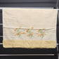 Single Linen Pillow Case White Yellow Floral and Butterfly Design Vintage