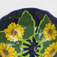 Mexican Folk Art Pottery Serving Bowl 8”x3" Talavera Sunflowers and Leaf Design