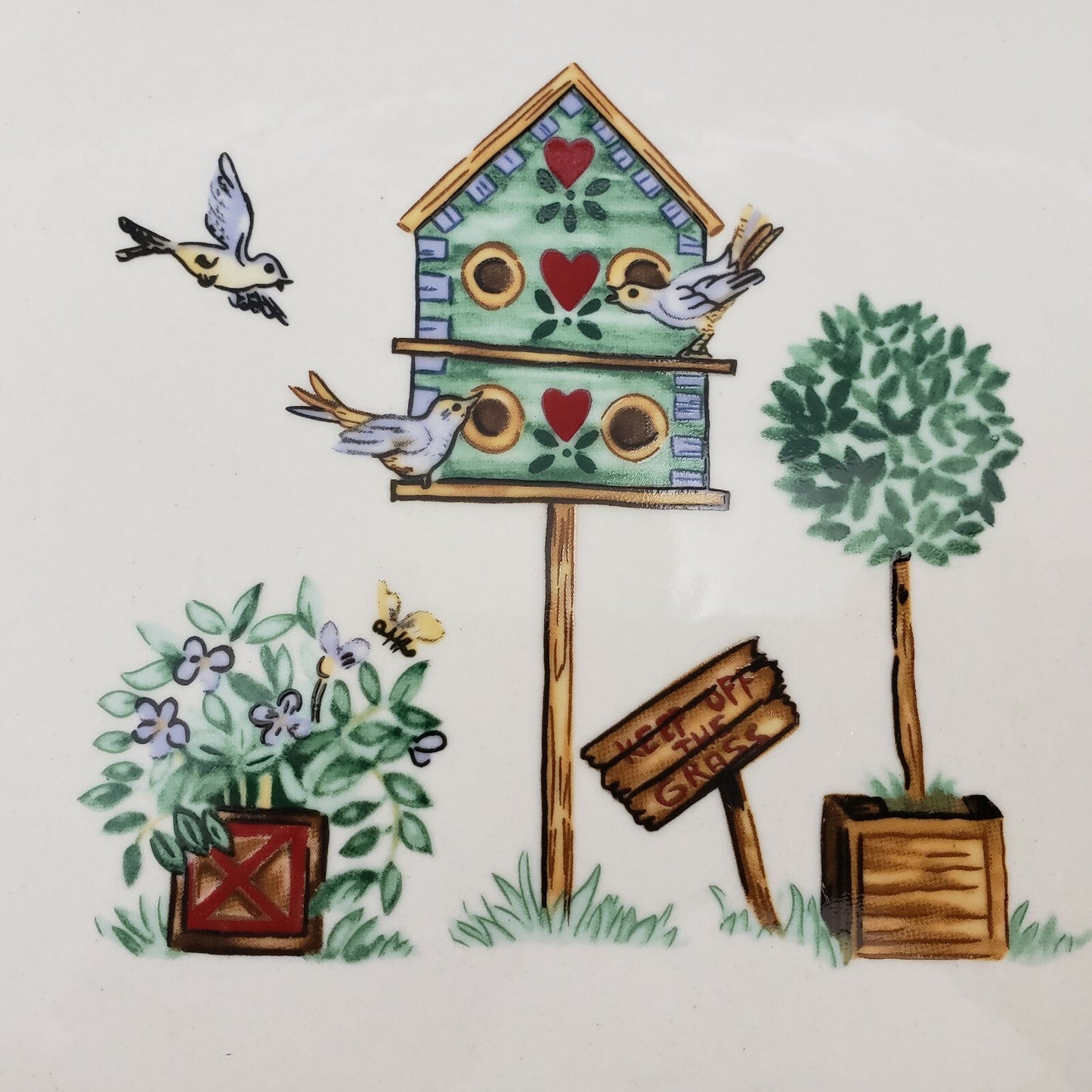 2 piece Serving Set Thomson Pottery Birdhouse Round Chop Platter 9" Bowl NEW NIB