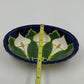 Talavera Calla Lilies Mexico Hand Painted Oval Bowl Art Pottery Signed Mexico Q