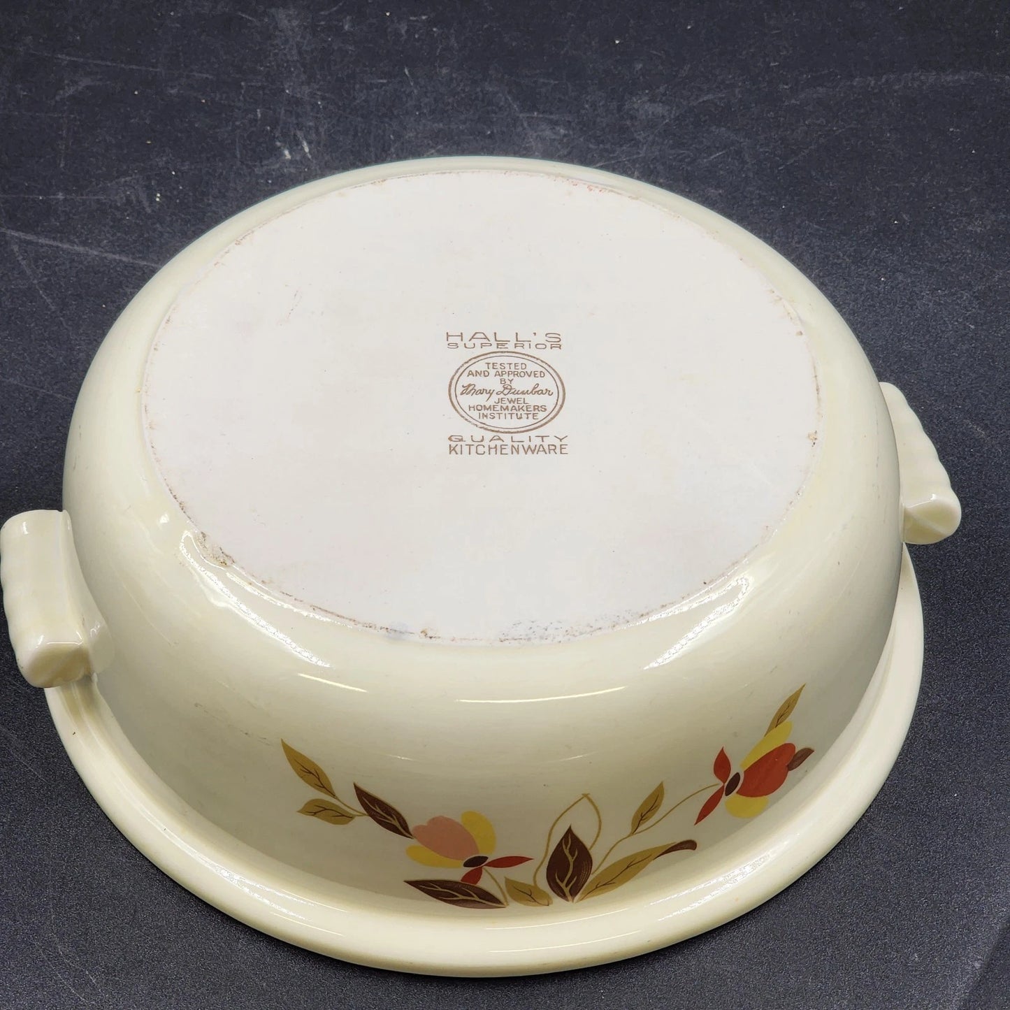 Autumn Leaf Radiance Covered Casserole 2qt Halls Superior Jewel Tea MCM Vintage