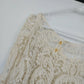 Adiva Cream Crochet Lace Boho Top Women's XL Long Sleeve Sheer Cotton Overlay