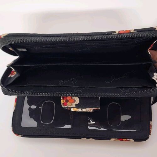 Vera Bradley Turn-lock Wallet Pirouette Pattern Black Lining Zipper Quilted