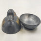 3 pcs Pewter & Brass Duck Family Large & Small Trinket Box Dish 1990s China