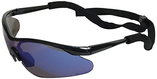 ERB 16858 Maltese Safety Glasses, Black Frame with Blue Mirror Lens