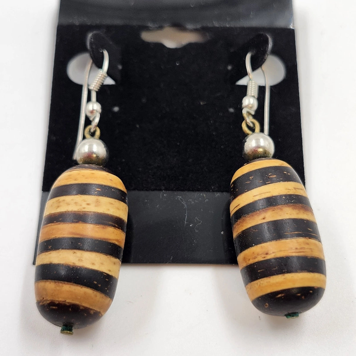 Catherines Earrings Lot 4 Pair Gold Tone Blue Black Beaded Dangle Vintage
