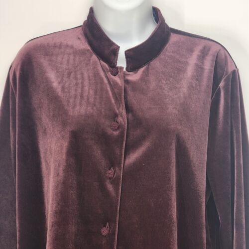 Fleur Cardigan Tunic Purple Burgundy Honors Size Small Long Sleeve Vintage