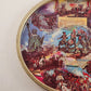 US Bicentennial Patriotic Metal Tray Revolutionary Images 11" Across Vintage