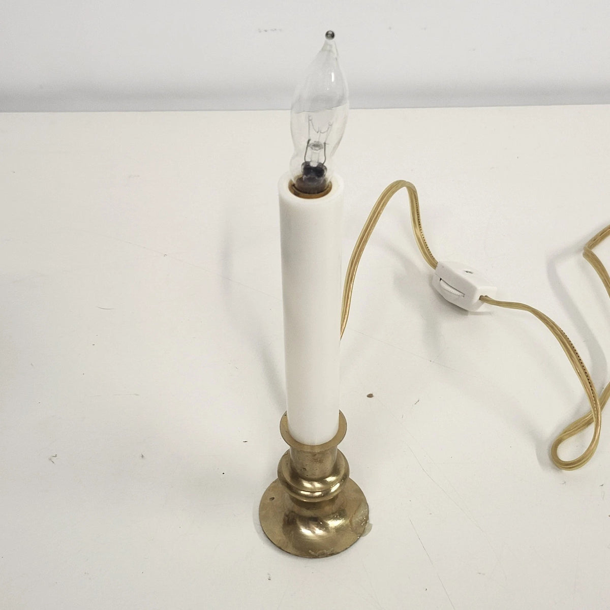 Kris Kringle Brass Candle Lights Pair Electric Window Candles Boxed Vintage
