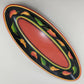 Clay Art StoneLite Jalapeño Oval Serving Platter Hand Painted Chili Peppers 19"