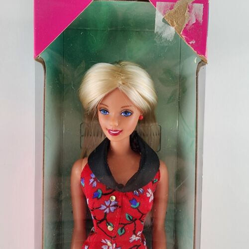 Vintage Barbie Style 1999 Fashion Avenue Doll Blonde Blue Red Dress New 20766