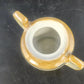 Floral Lusterware Creamer & Covered Sugar Bowl Set Gold Trim Handle Japan