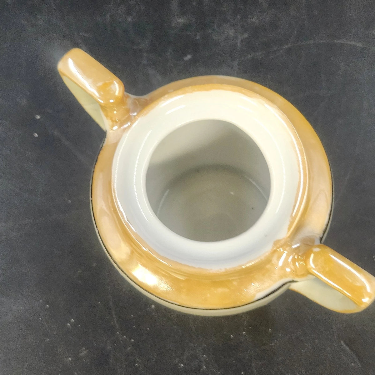 Floral Lusterware Creamer & Covered Sugar Bowl Set Gold Trim Handle Japan