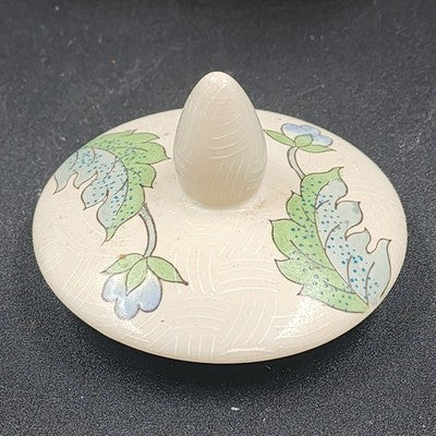 Large Chinoiserie Macau Ginger Jar – Hand Painted Blue & Pink Floral – 10"x7.25"
