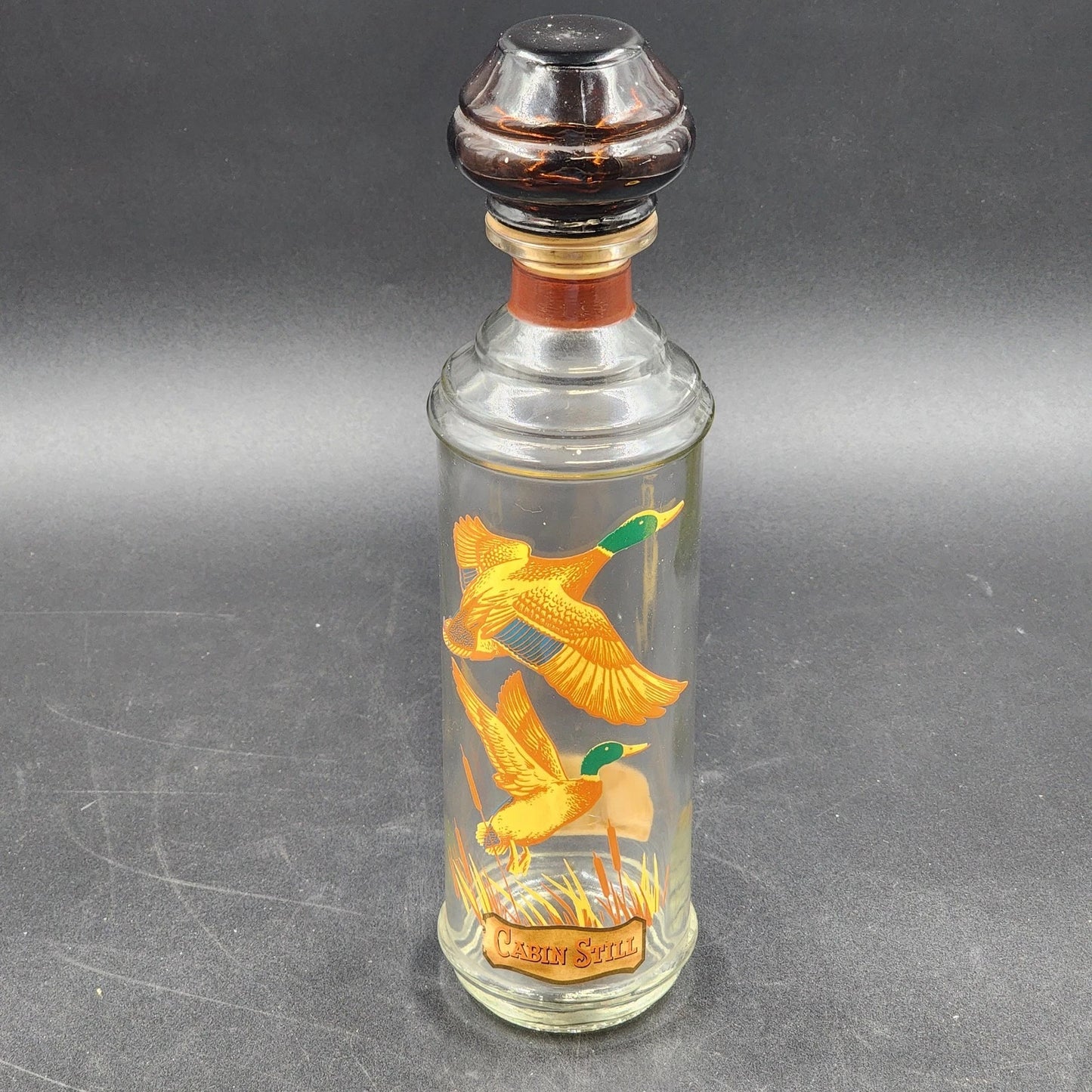 Cabin Still Mallard Ducks Empty Old Fitzgerald Whiskey Decanter Sportsman Coll