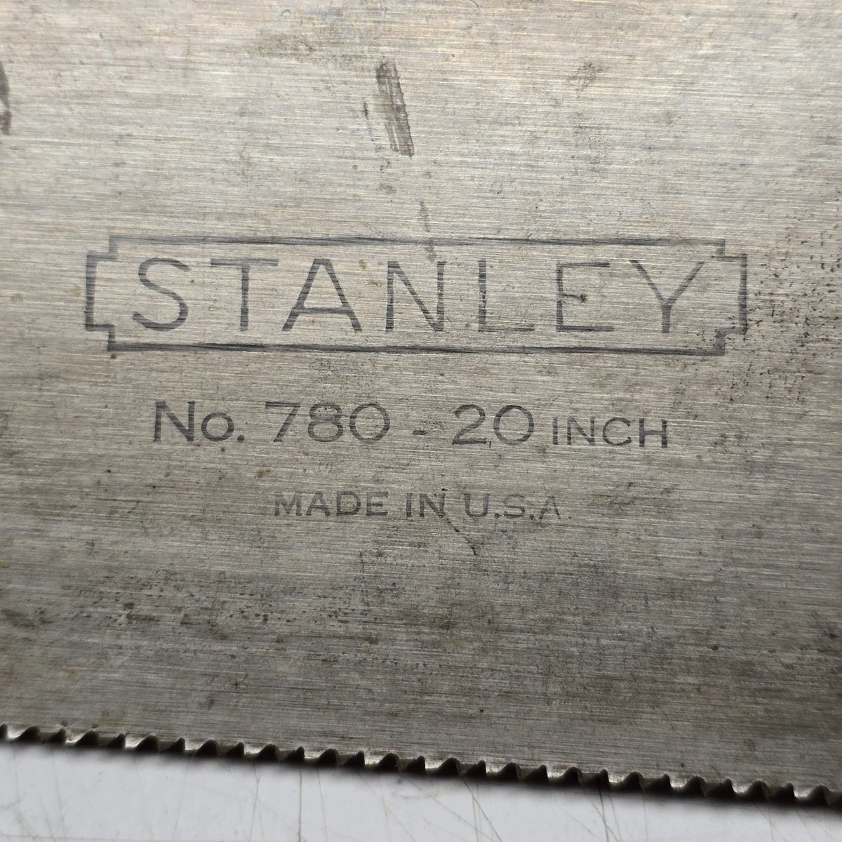 Stanley No 780 20" Hand Saw Wood Leaf Handle Made USA Vintage Carpenter Tool