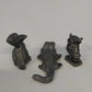 3Pcs Pewter Pelican Alligator Whimsical Creature Miniature Animal Figurines