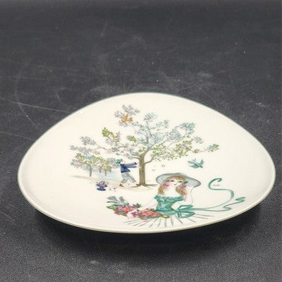 Modern Triangular Figural Lunch Plate Rosenthal Signed Bele Bachem Germany 1960s
