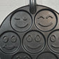 Nordic Ware Emoji Pancake Griddle Pan Seven 3" Smiley Faces Aluminum 10.5"