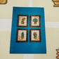 Set of 4 Completed Cross Stitch Desert Mini Vase Plants 6x7" Aida Cloth Unframed
