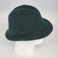 Amalgamated Knit Bowler Women’s Hat Green Wool Fedora Style with Hatpin One Size