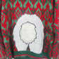 Holiday Time Llama Ugly Christmas Sweater Red Fair Isle 3D Novelty Large 42-44