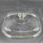 Pyrex A12C Square Clear Glass Replacement Lid Cover For Corning Ware Casserole