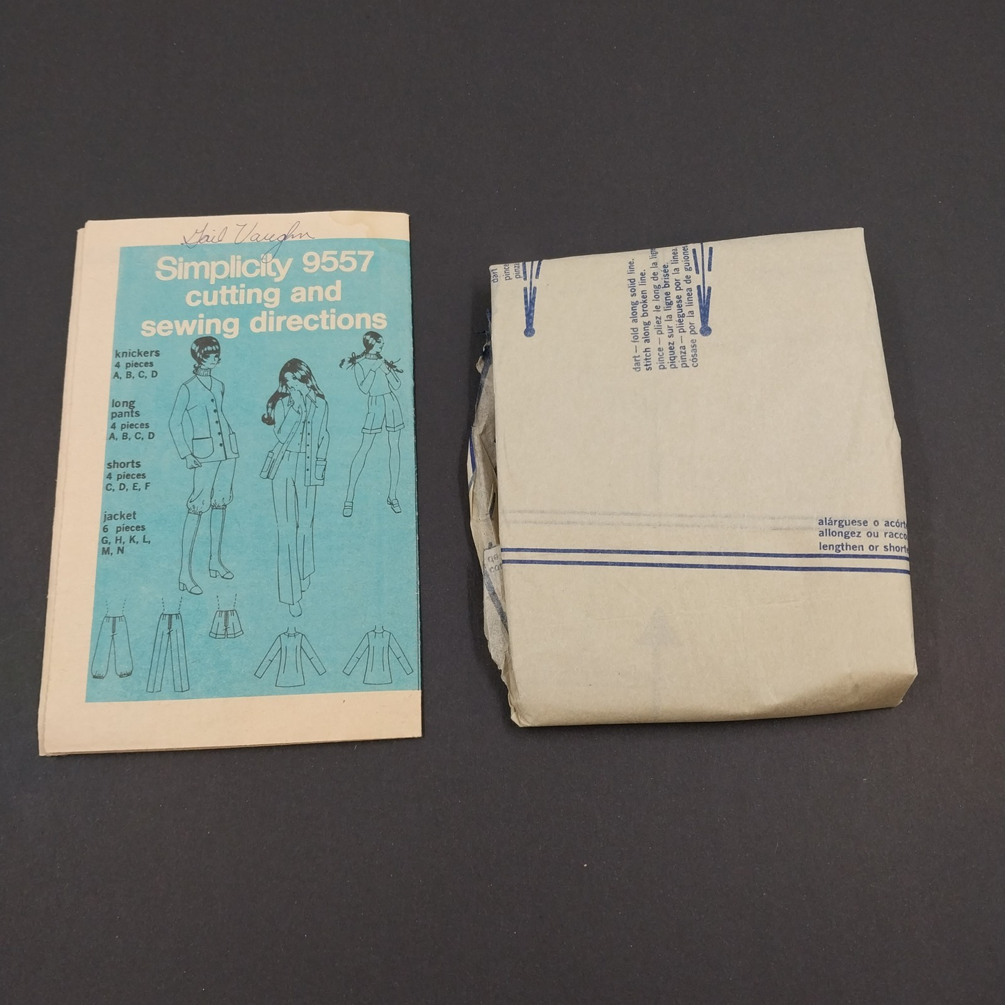 Simplicity 9557 Vtg Sewing Pattern Cut '71 Misses Hip Hug Pants & Jacket Size 12